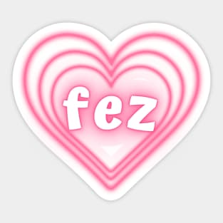 fez neon heart Sticker